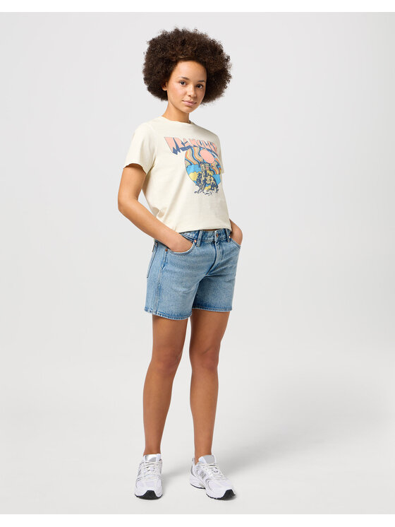 Wrangler Wrangler Szorty jeansowe BOYFRIEND SHORT Niebieski Loose Fit