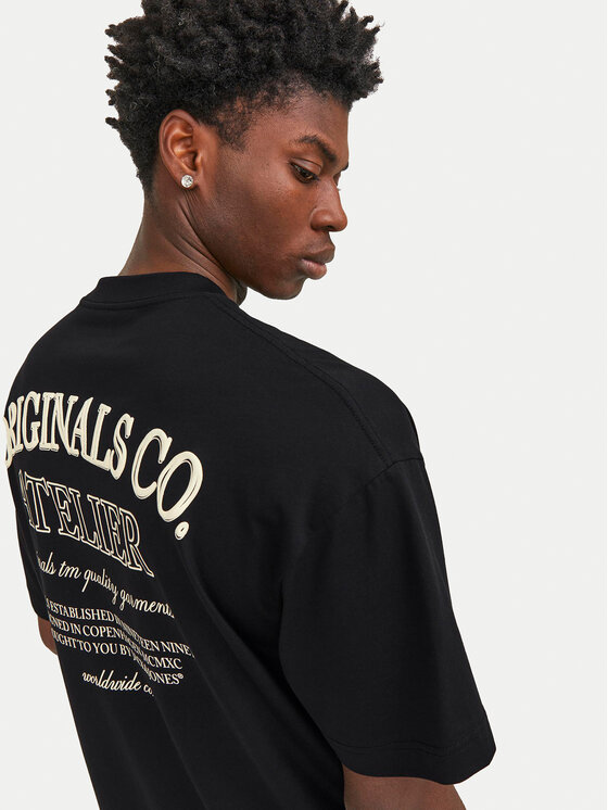 Jack & Jones Jack & Jones T-Shirt Santorini 12251776 Czarny Wide Fit