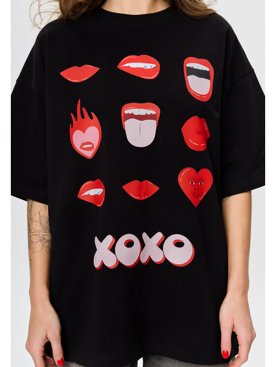 Mirons Mirons T-Shirt Print Biały Oversize