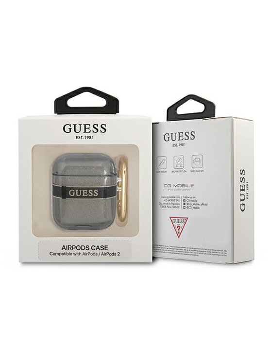 Guess Guess Etui na słuchawki AirPods Czarny