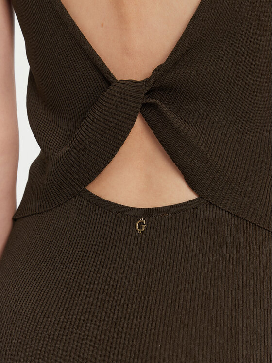 Guess Guess Sukienka dzianinowa W5GK47 Z3L10 Brązowy Regular Fit