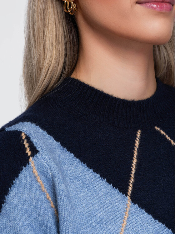 Ombre Ombre Sweter OW-SW-E0037 Niebieski Regular Fit
