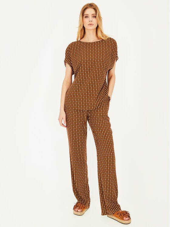 L’AF L’AF Bluzka Omi Brązowy Regular Fit