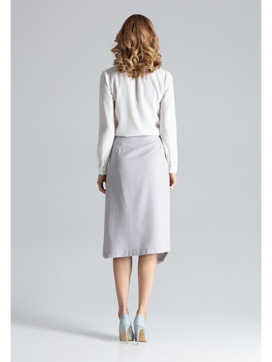 FIGL FIGL Spódnica midi M629 Szary Straight Fit