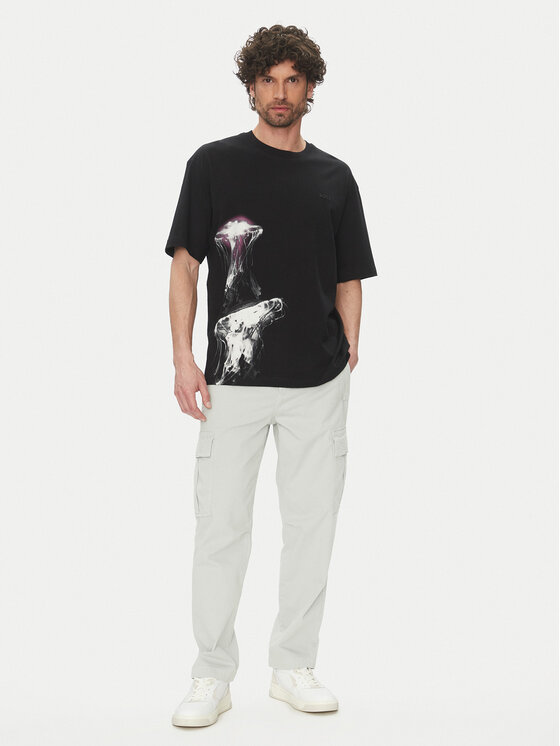 BOSS BOSS T-shirt Te_Jellyfish 50541099 Crna Relaxed Fit