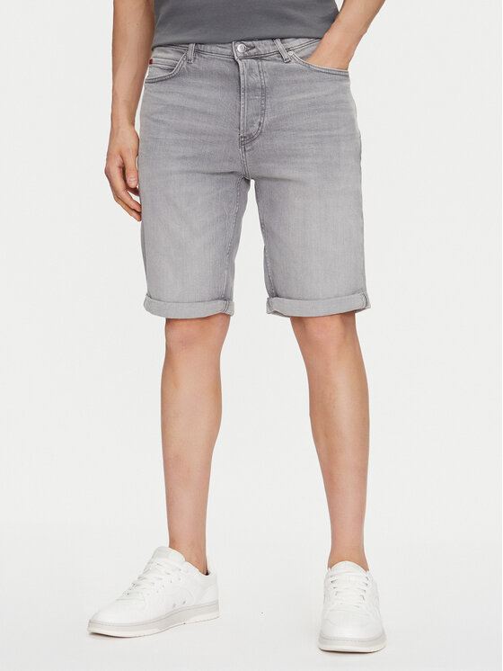 HUGO HUGO Pantaloni scurți de blugi 50537720 Gri Slim Fit