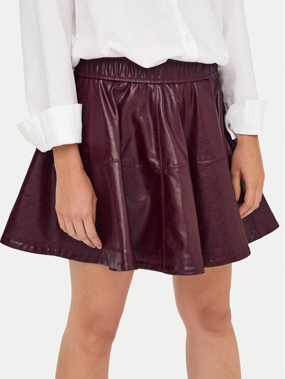 ONLY ONLY Dirbtinės odos sijonas Jacky 15355512 Violetinė Regular Fit