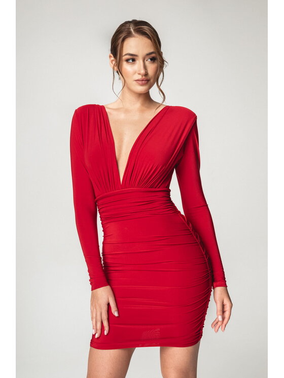 Aurora Aurora Koktejlové šaty Adria Červená Slim Fit