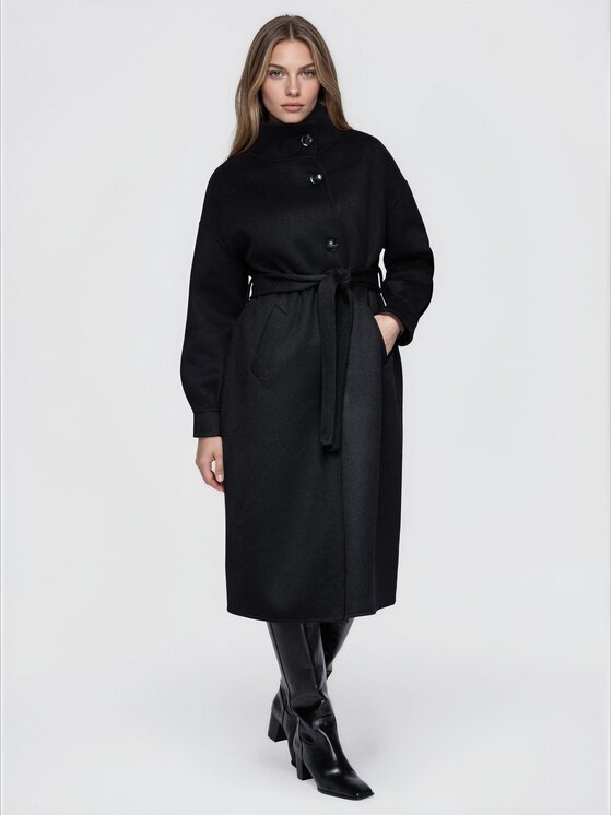 Ombre Ombre Kabát pro přechodné období OW-CT-E0032 Černá Relaxed Fit