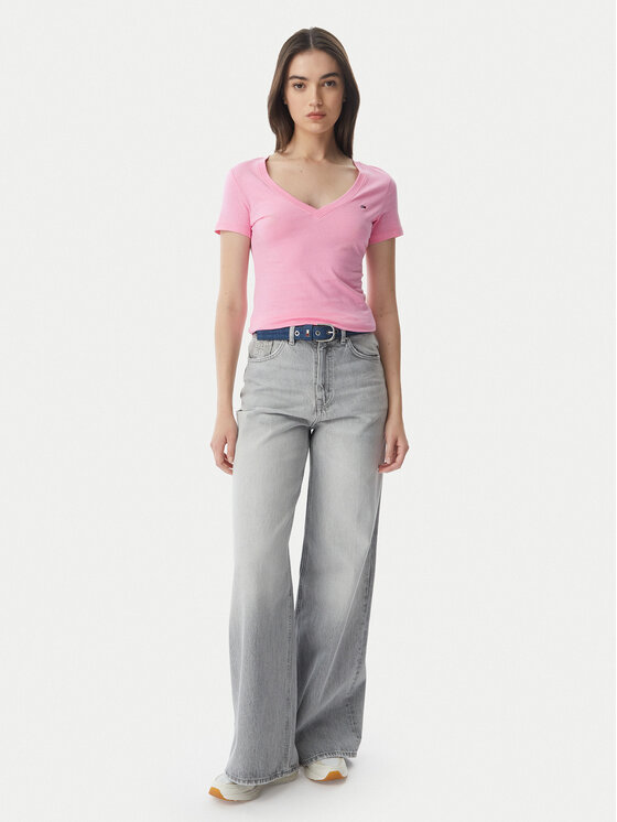 Tommy Jeans Tommy Jeans T-shirt DW0DW20458 Svijetlo roza Slim Fit