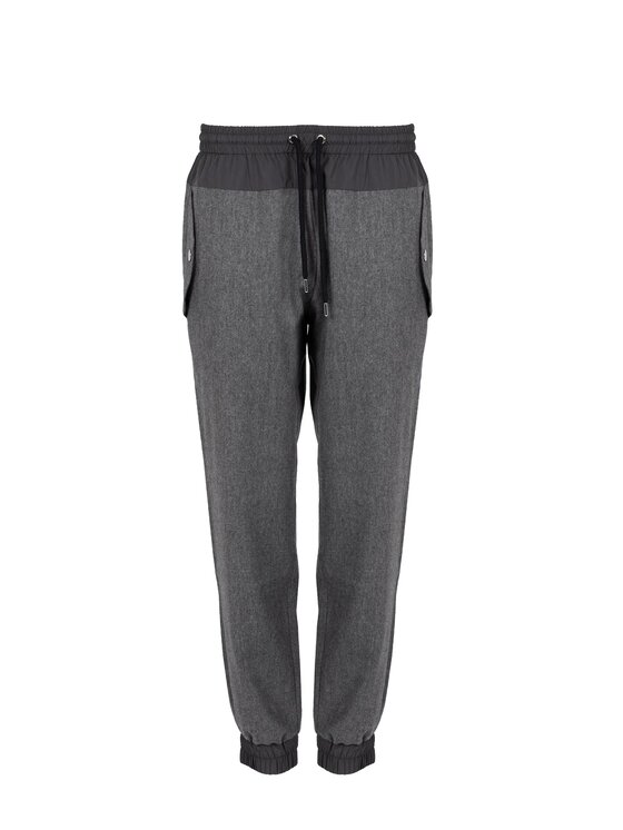Les Hommes Les Hommes Kalhoty z materiálu LBP1008323U Šedá Slim Fit