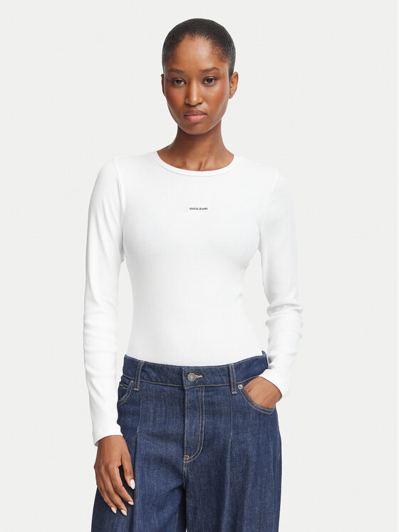 Guess Jeans Guess Jeans Bluse W6BP05 K5470 Weiß Slim Fit