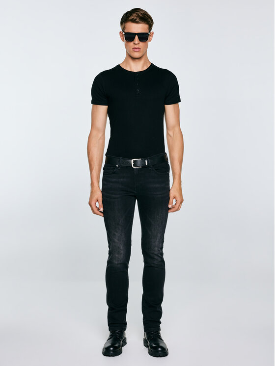 BIG STAR BIG STAR T-Shirt BASICAG Czarny Slim Fit