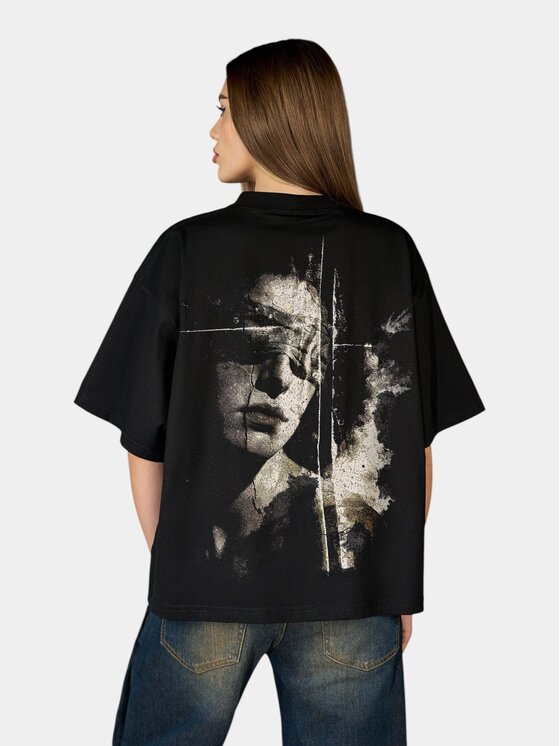 MADE BY SOCIETY MADE BY SOCIETY T-Shirt Tricou ENTROPY - T27293 Czarny Basic Fit