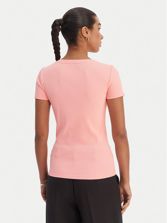 Fracomina Fracomina T-Shirt FP26ST3001J42701 Koralowy Slim Fit