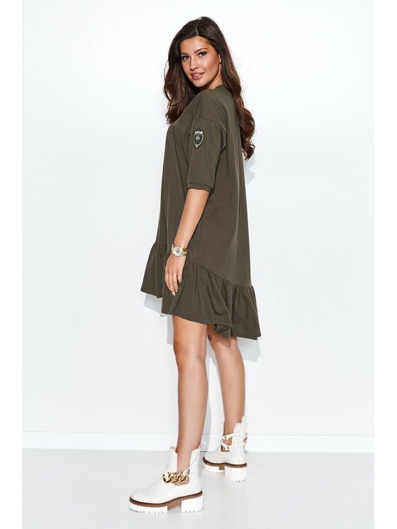 Numinou Numinou Sukienka dzianinowa NU380 Khaki Oversize