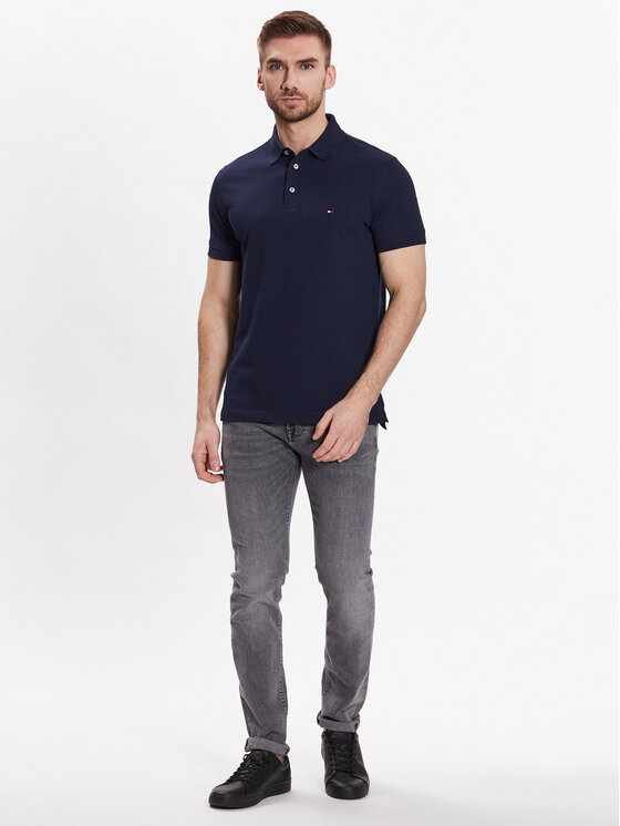 Tommy Hilfiger Tommy Hilfiger Polo majica 1985 MW0MW17771 Mornarsko modra Slim Fit