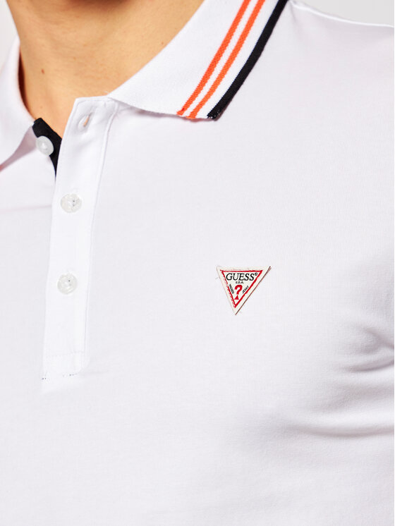 Guess Polo marškinėliai M1RP66 J1311 Balta Extra Slim Fit • Modivo.lt