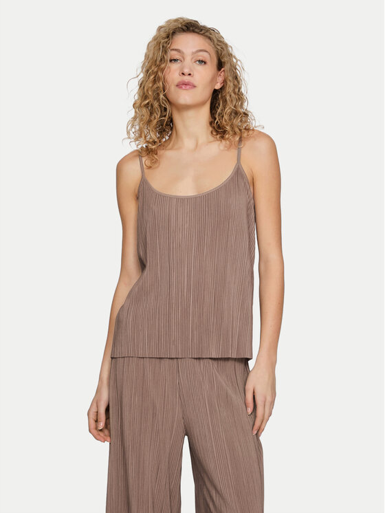 Vila Vila Top Plisa 14096337 Braun Relaxed Fit