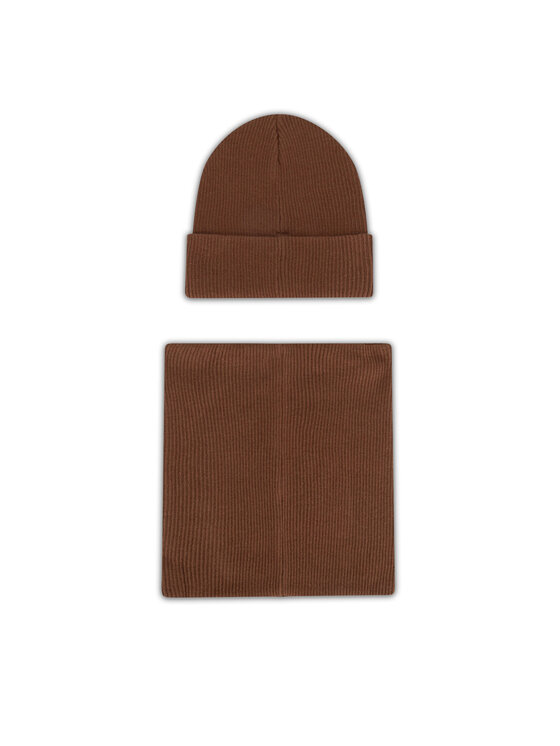 Action Boy Action Boy Komplet czapka i komin 8KF-002-AW24 Brązowy