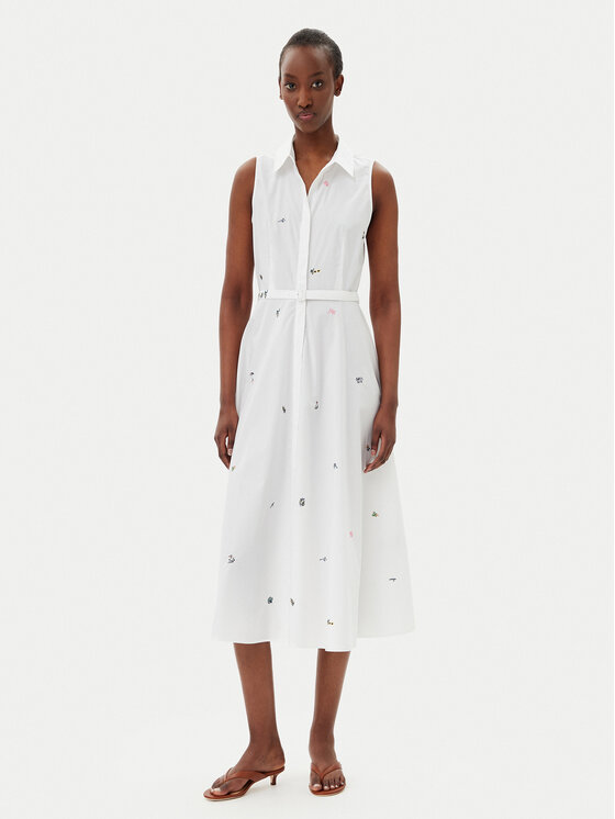 Marella Marella Vestito chemisier Ensign 2513221222 Bianco Regular Fit