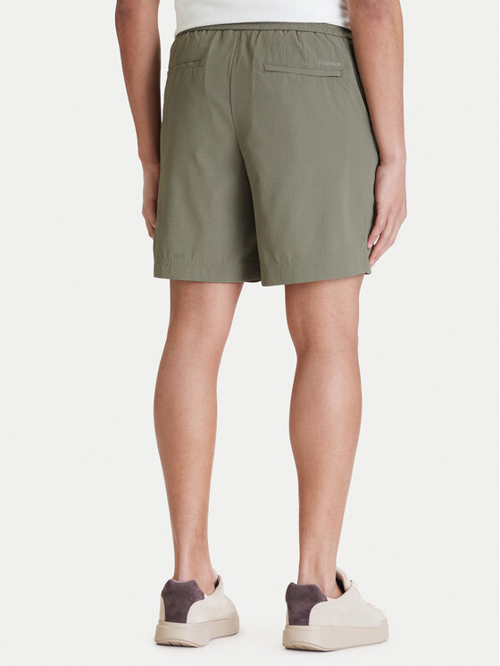 Calvin Klein Calvin Klein Bavlnené šortky LV04LF610G Kaki Straight Fit