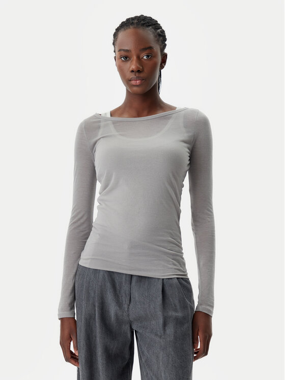 PINKO Blúzka 104653 A2CL Sivá Regular Fit