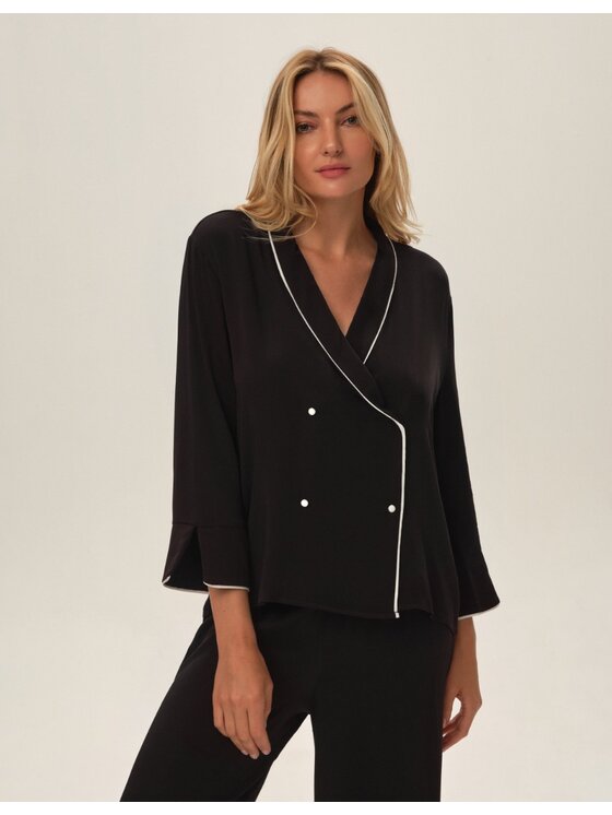 Esotiq Esotiq Piżama 42110 Czarny Regular Fit