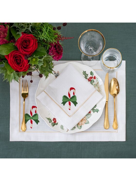 Roseberry Home Roseberry Home Serwetki Candy Cane Panama Biały