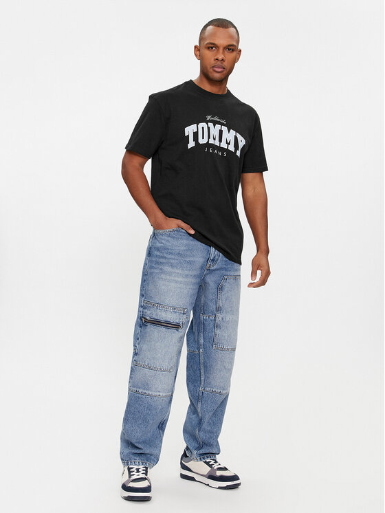 Tommy Jeans Tommy Jeans T-Shirt Varsity DM0DM18287 Černá Regular Fit