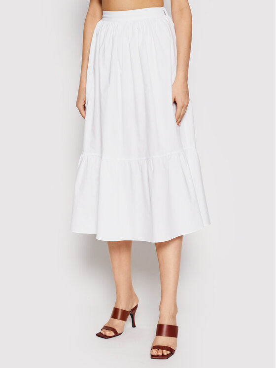 Patrizia Pepe Midi krilo 2G0807/A9B9-W103 Bela Regular Fit