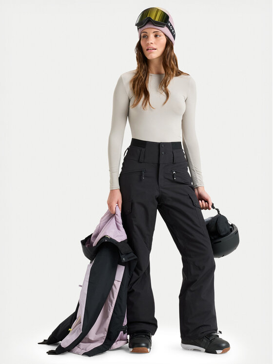 Roxy Roxy Pantaloni da snowboard Passive Lines ERJTP03293 Nero Regular Fit