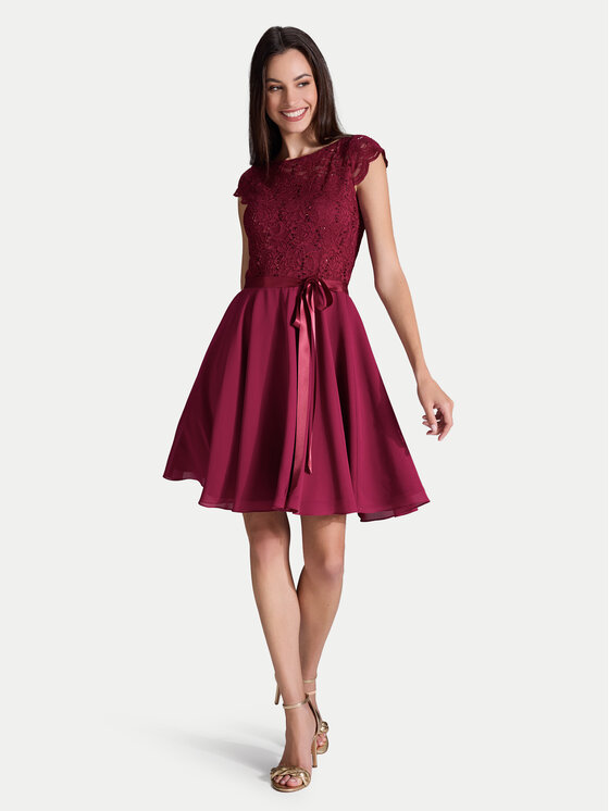 Swing Swing Sukienka koktajlowa 77760510 Bordowy Regular Fit
