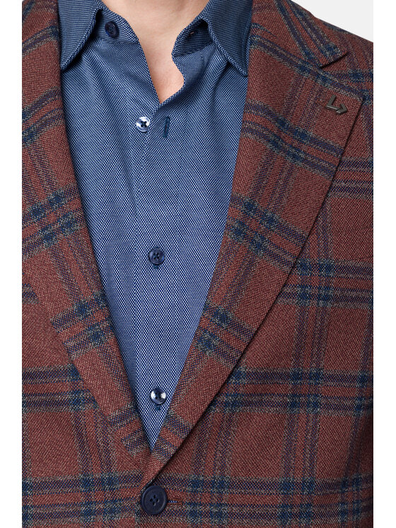 Lancerto Lancerto Marynarka Glenhope MA131223000016 Bordowy Slim Fit