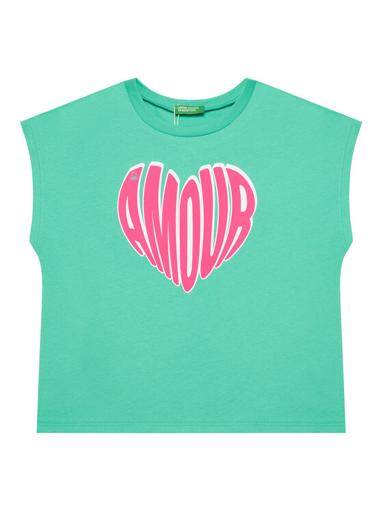 United Colors Of Benetton Top 3JERC10PB Zielony Regular Fit