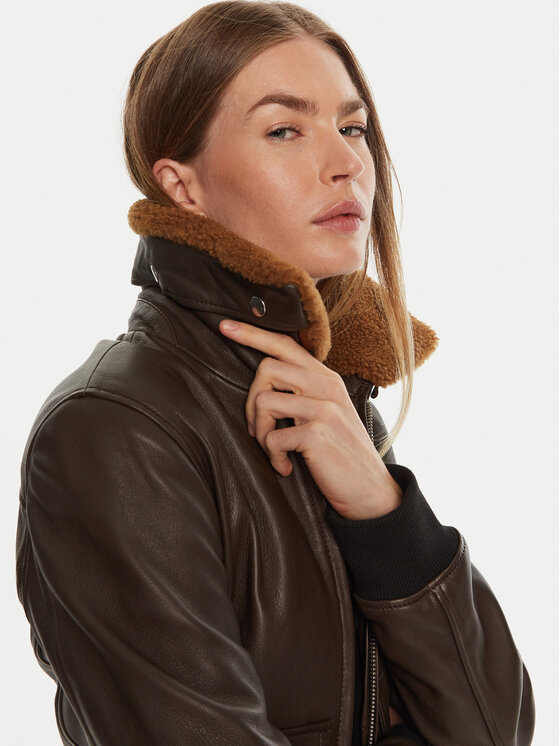 Serge Pariente Serge Pariente Nahkjope Romane Pruun Regular Fit