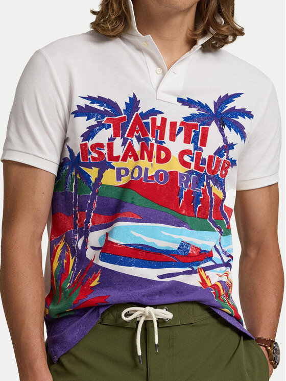 Polo Ralph Lauren Polo Ralph Lauren Тениска с яка и копчета 710958934001 Бял Custom Slim Fit