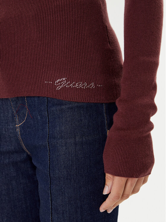 Guess Guess Rollkragenpullover W5BR15 Z3OW2 Dunkelrot Slim Fit