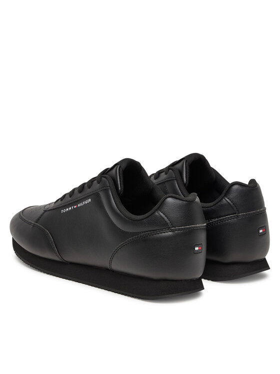 Tommy Hilfiger Tommy Hilfiger Laisvalaikio batai Lo Runner Pu Mix FM0FM05419 Juoda