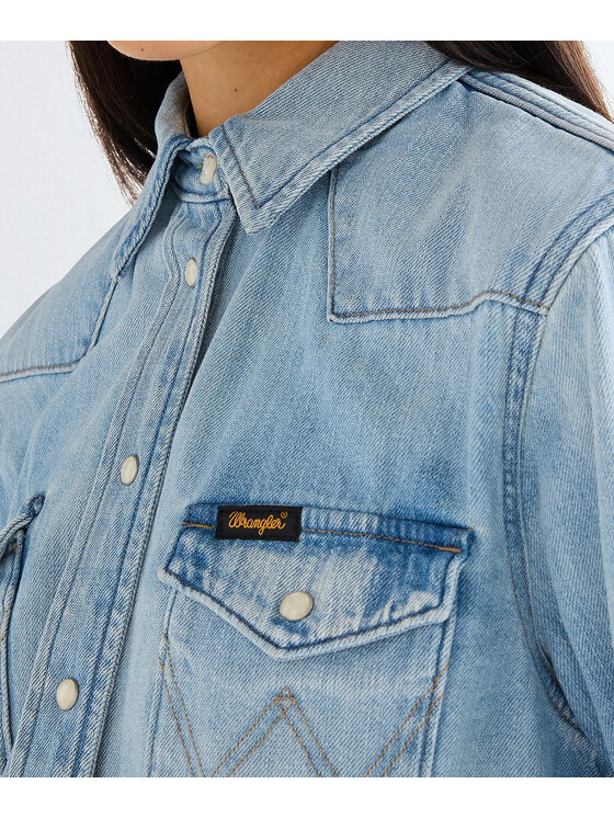 Wrangler Wrangler Koszula jeansowa 112378146 Niebieski Regular Fit
