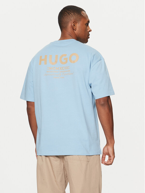 HUGO HUGO Tričko Nalono 50509776 Modrá Relaxed Fit