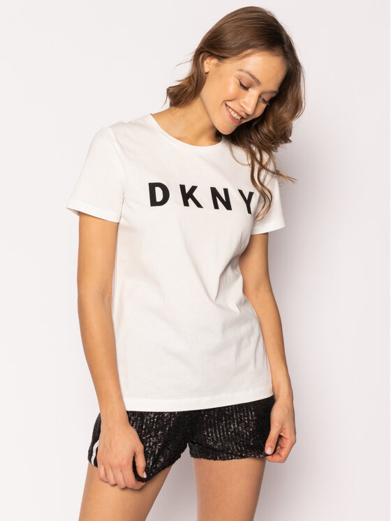 DKNY DKNY Majica W3276CNA Bela Regular Fit