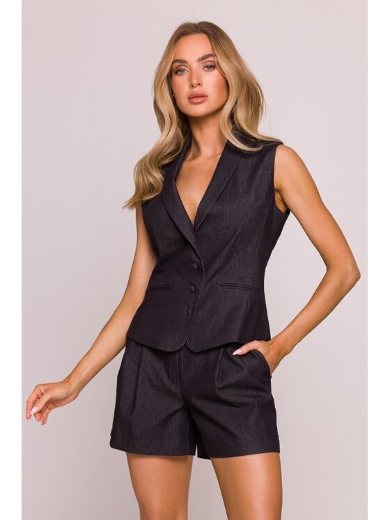 Made of Emotion Made of Emotion Kamizelka M859 Czarny Modern Fit