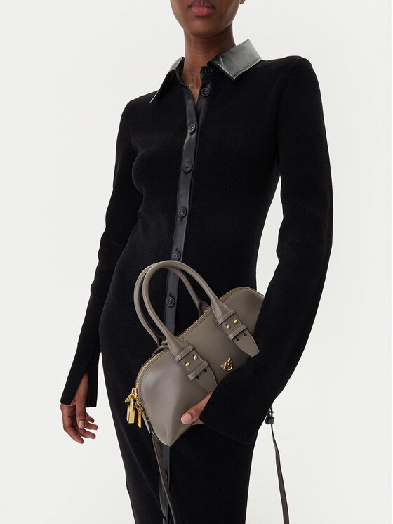 PINKO PINKO Soma Bowling Bag Baguette AI 25-26 PLTT 105334 A0QO Pelēks