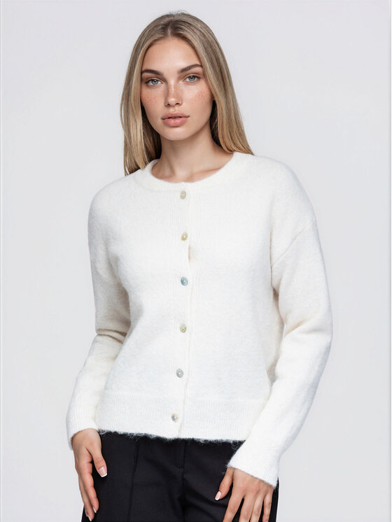 Ombre Ombre Sweter OW-SW-E0064 Beżowy jasny Relaxed Fit