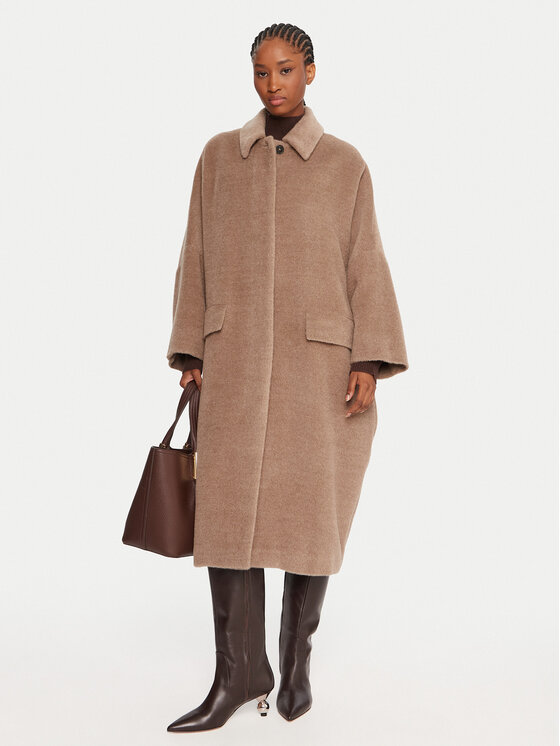 Marella Marella Cappotto di lana Icam 2523016122 Beige Regular Fit