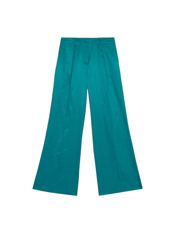 Oltre Oltre Pantaloni di tessuto P086R008738N015 Turchese Baggy Fit