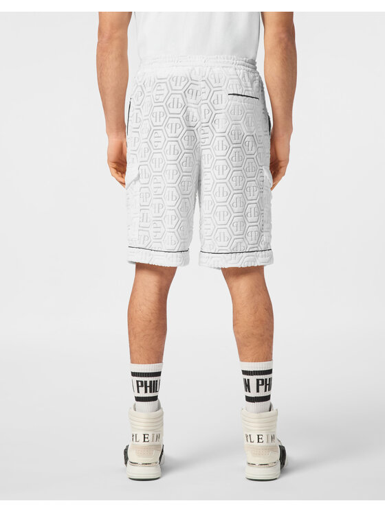 PHILIPP PLEIN PHILIPP PLEIN Šortky z materiálu 24229 Bílá Regular Fit