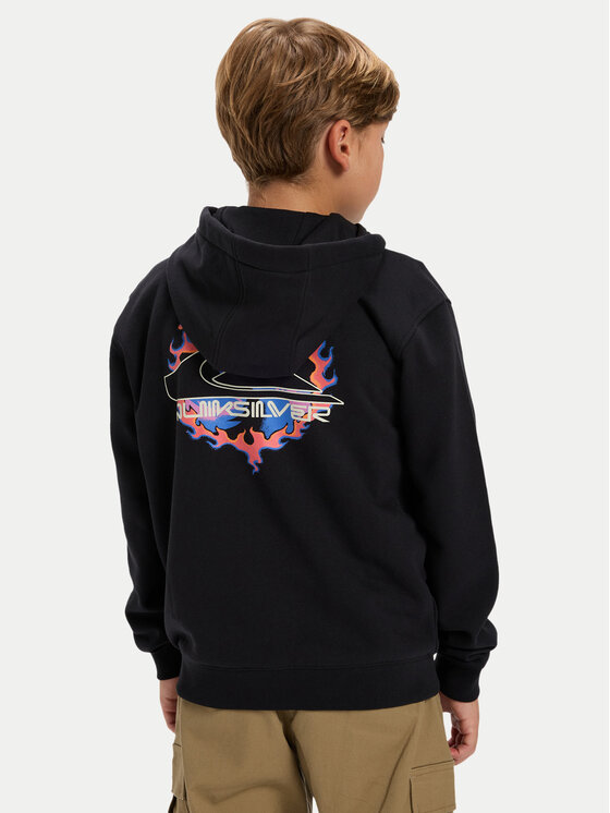 Quiksilver Quiksilver Bluză Graphic Zip EQBFT03958 Negru Regular Fit