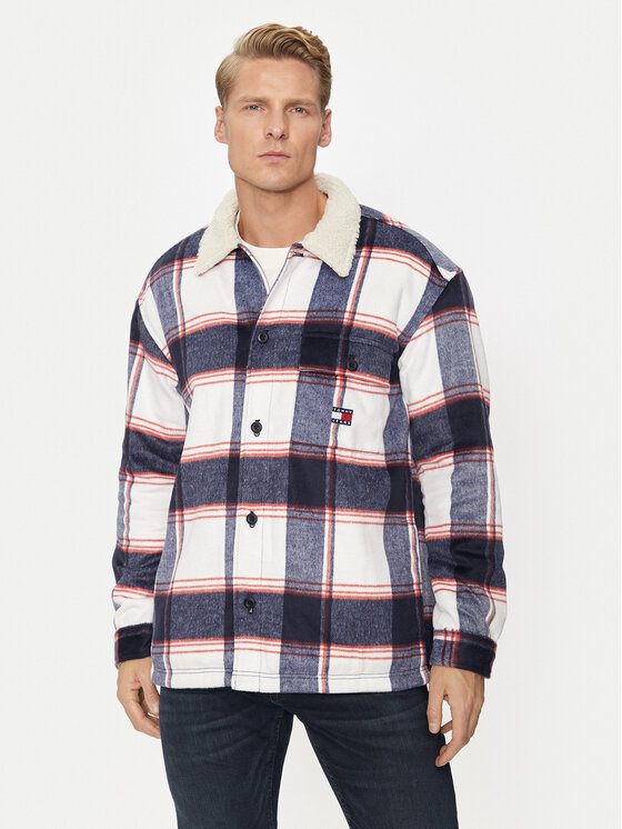 Tommy Jeans Tommy Jeans Πουκαμισοτζάκετ Sherpa DM0DM19652 Σκούρο μπλε Regular Fit